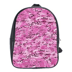 Pink Camouflage Army Military Girl School Bag (xl) by snek