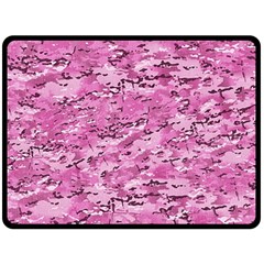 Pink Camouflage Army Military Girl Double Sided Fleece Blanket (large)  by snek