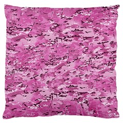 Pink Camouflage Army Military Girl Large Flano Cushion Case (two Sides) by snek