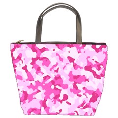 Standard Pink Camouflage Army Military Girl Funny Pattern Bucket Bag by snek