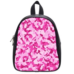 Standard Pink Camouflage Army Military Girl Funny Pattern School Bag (small) by snek