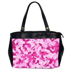 Standard Pink Camouflage Army Military Girl Funny Pattern Oversize Office Handbag (2 Sides) by snek