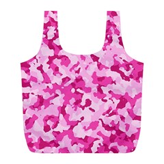 Standard Pink Camouflage Army Military Girl Funny Pattern Full Print Recycle Bag (l) by snek