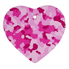 Standard Pink Camouflage Army Military Girl Ornament (heart) by snek