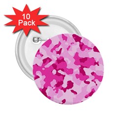 Standard Pink Camouflage Army Military Girl 2 25  Buttons (10 Pack)  by snek