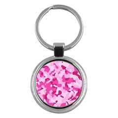 Standard Pink Camouflage Army Military Girl Key Chains (round)  by snek