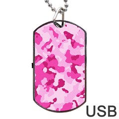 Standard Pink Camouflage Army Military Girl Dog Tag Usb Flash (one Side) by snek