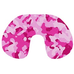 Standard Pink Camouflage Army Military Girl Travel Neck Pillows by snek