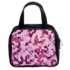 Standard Violet Pink Camouflage Army Military Girl Classic Handbag (two Sides) by snek