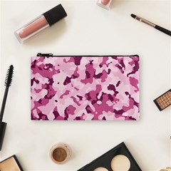 Standard Violet Pink Camouflage Army Military Girl Cosmetic Bag (small) by snek