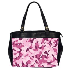 Standard Violet Pink Camouflage Army Military Girl Oversize Office Handbag (2 Sides) by snek