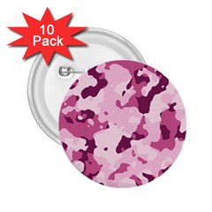 Standard Violet Pink Camouflage Army Military Girl 2 25  Buttons (10 Pack)  by snek