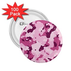 Standard Violet Pink Camouflage Army Military Girl 2 25  Buttons (100 Pack)  by snek