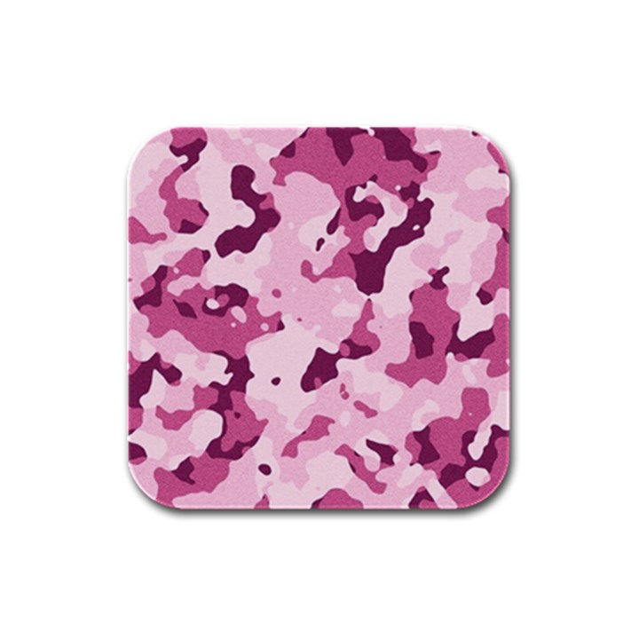 Standard Violet Pink Camouflage Army Military Girl Rubber Square Coaster (4 pack) 