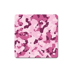 Standard Violet Pink Camouflage Army Military Girl Square Magnet by snek