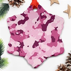 Standard Violet Pink Camouflage Army Military Girl Ornament (snowflake) by snek