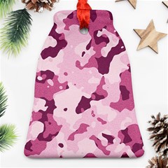 Standard Violet Pink Camouflage Army Military Girl Bell Ornament (two Sides) by snek