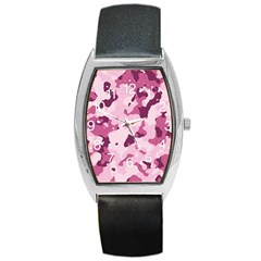 Standard Violet Pink Camouflage Army Military Girl Barrel Style Metal Watch by snek