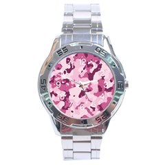 Standard Violet Pink Camouflage Army Military Girl Stainless Steel Analogue Watch by snek