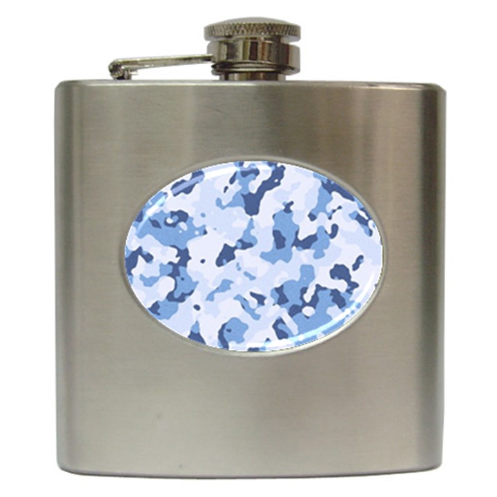 Standard light blue Camouflage Army Military Hip Flask (6 oz)