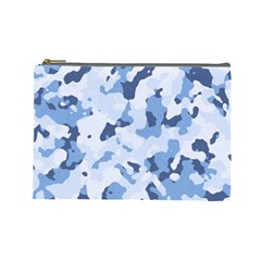 Standard Light Blue Camouflage Army Military Cosmetic Bag (large) by snek