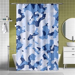 Standard Light Blue Camouflage Army Military Shower Curtain 48  X 72  (small)  by snek