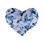 Standard light blue Camouflage Army Military Standard 16  Premium Heart Shape Cushions Front