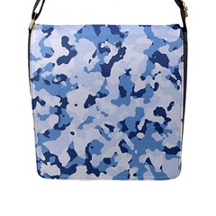 Standard Light Blue Camouflage Army Military Flap Closure Messenger Bag (l) by snek