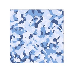 Standard Light Blue Camouflage Army Military Small Satin Scarf (square) by snek