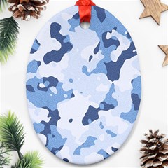 Standard Light Blue Camouflage Army Military Ornament (oval) by snek