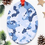 Standard light blue Camouflage Army Military Ornament (Oval) Front