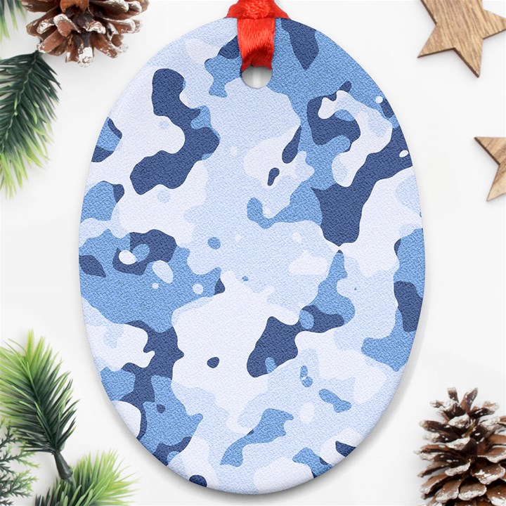 Standard light blue Camouflage Army Military Ornament (Oval)