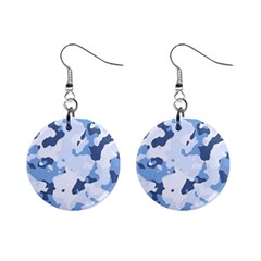 Standard Light Blue Camouflage Army Military Mini Button Earrings by snek