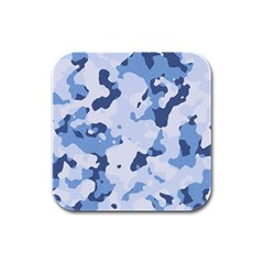 Standard Light Blue Camouflage Army Military Rubber Square Coaster (4 Pack)  by snek