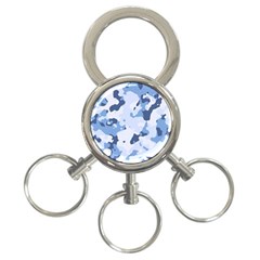 Standard Light Blue Camouflage Army Military 3-ring Key Chains by snek