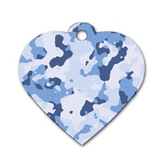 Standard Light Blue Camouflage Army Military Dog Tag Heart (two Sides) by snek