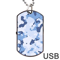 Standard Light Blue Camouflage Army Military Dog Tag Usb Flash (one Side) by snek