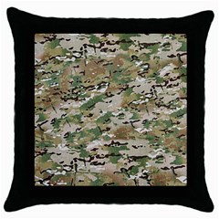 Wood Camouflage Military Army Green Khaki Pattern Throw Pillow Case (black) by snek