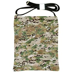 Wood Camouflage Military Army Green Khaki Pattern Shoulder Sling Bag by snek