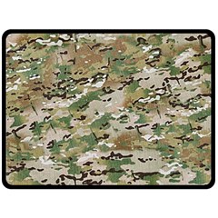 Wood Camouflage Military Army Green Khaki Pattern Fleece Blanket (large)  by snek