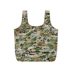 Wood Camouflage Military Army Green Khaki Pattern Full Print Recycle Bag (s) by snek