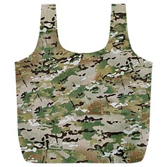 Wood Camouflage Military Army Green Khaki Pattern Full Print Recycle Bag (xl) by snek