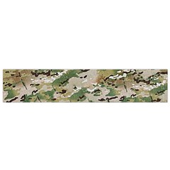 Wood Camouflage Military Army Green Khaki Pattern Small Flano Scarf by snek