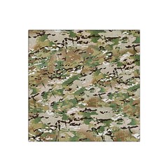 Wood Camouflage Military Army Green Khaki Pattern Satin Bandana Scarf by snek