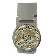 Wood Camouflage Military Army Green Khaki Pattern Money Clips (round)  by snek