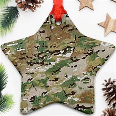 Wood Camouflage Military Army Green Khaki Pattern Star Ornament (two Sides) by snek