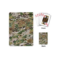 Wood Camouflage Military Army Green Khaki Pattern Playing Cards (mini) by snek