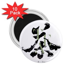 Tea Calligraphy 2 25  Magnets (10 Pack)  by EMWdesign