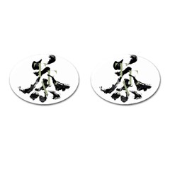 Tea Calligraphy Cufflinks (oval) by EMWdesign