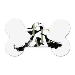 Tea Calligraphy Dog Tag Bone (two Sides)